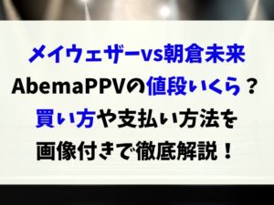 超RIZINメイウェザーvs朝倉未来をPPVで安く見る方法 ！AbemaとU-NEXTの買い方を解説！