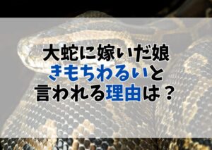 大蛇に嫁いだ娘が「気持ち悪い」と噂されるワケ｜赤ちゃんや結末もネタバレ紹介